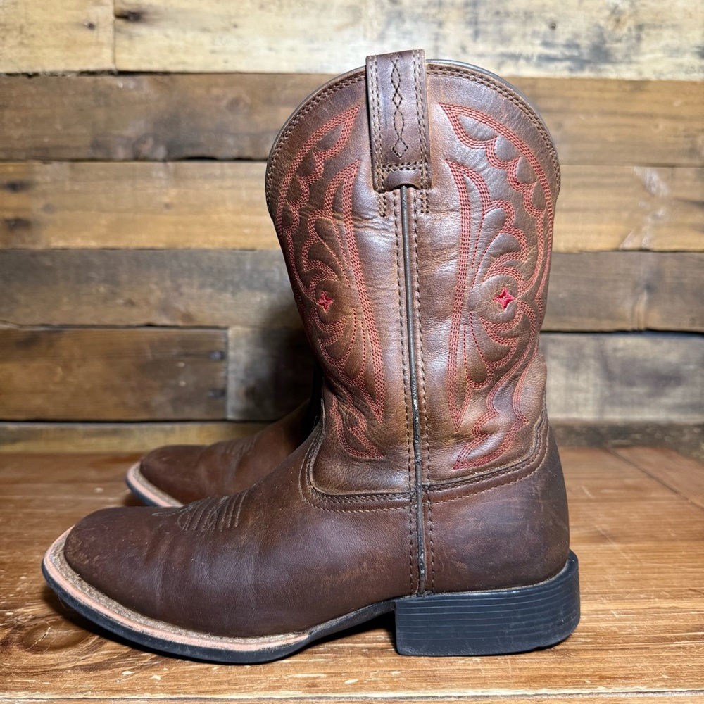ARIAT BOYS' QUICKDRAW WESTERN BOOTS - SQUARE TOE size 2.5 - Picture 4 of 10